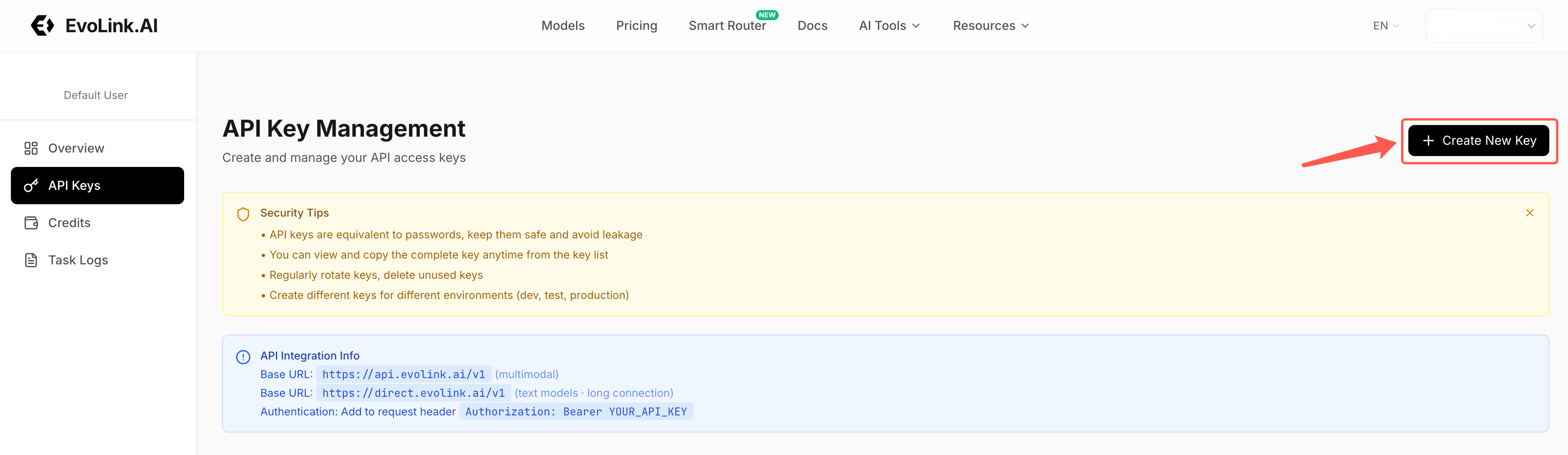 API Key 생성