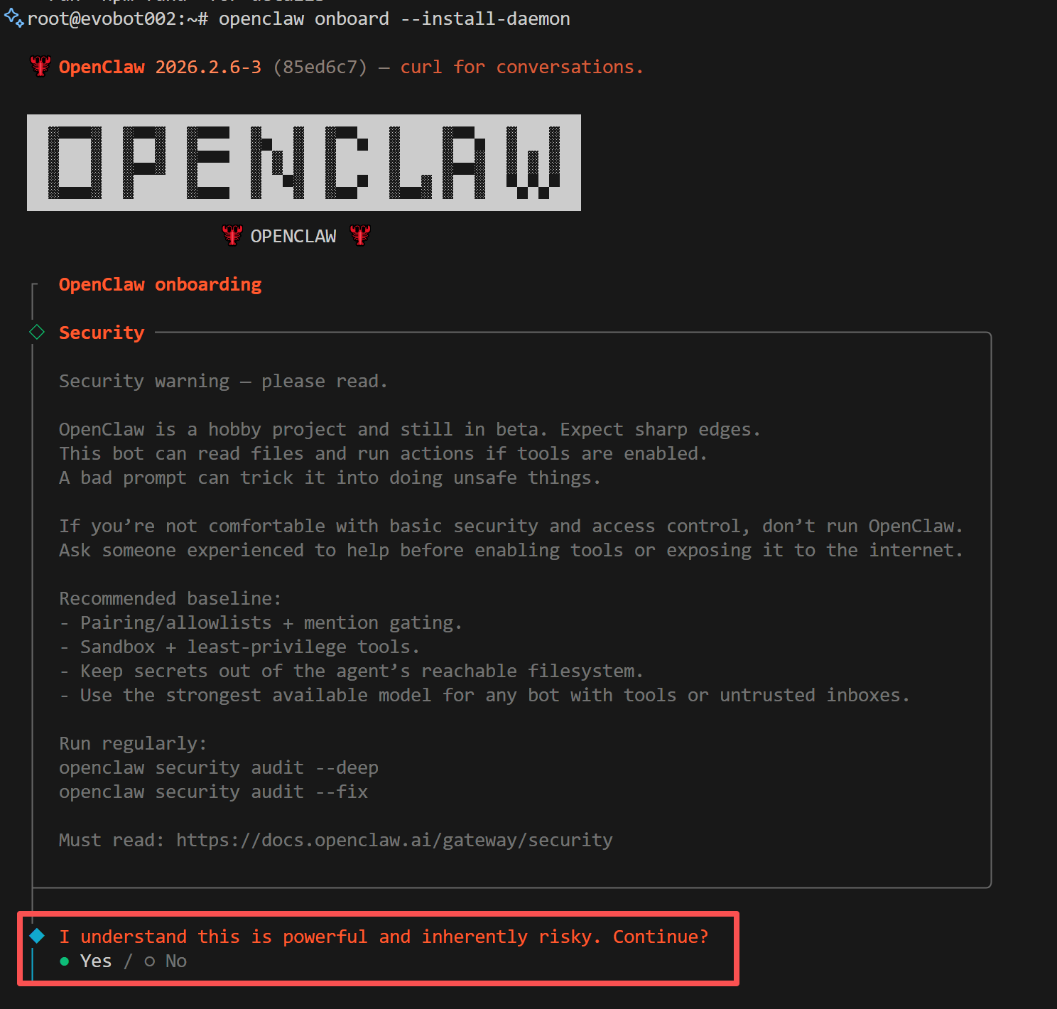 Confirm Installation