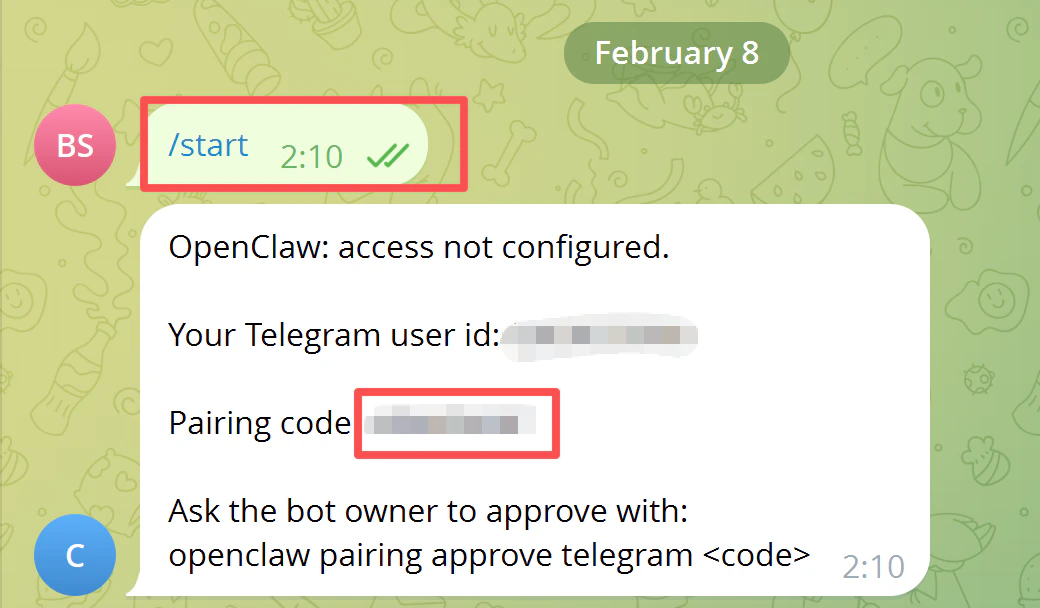 ペアリングコードの取得