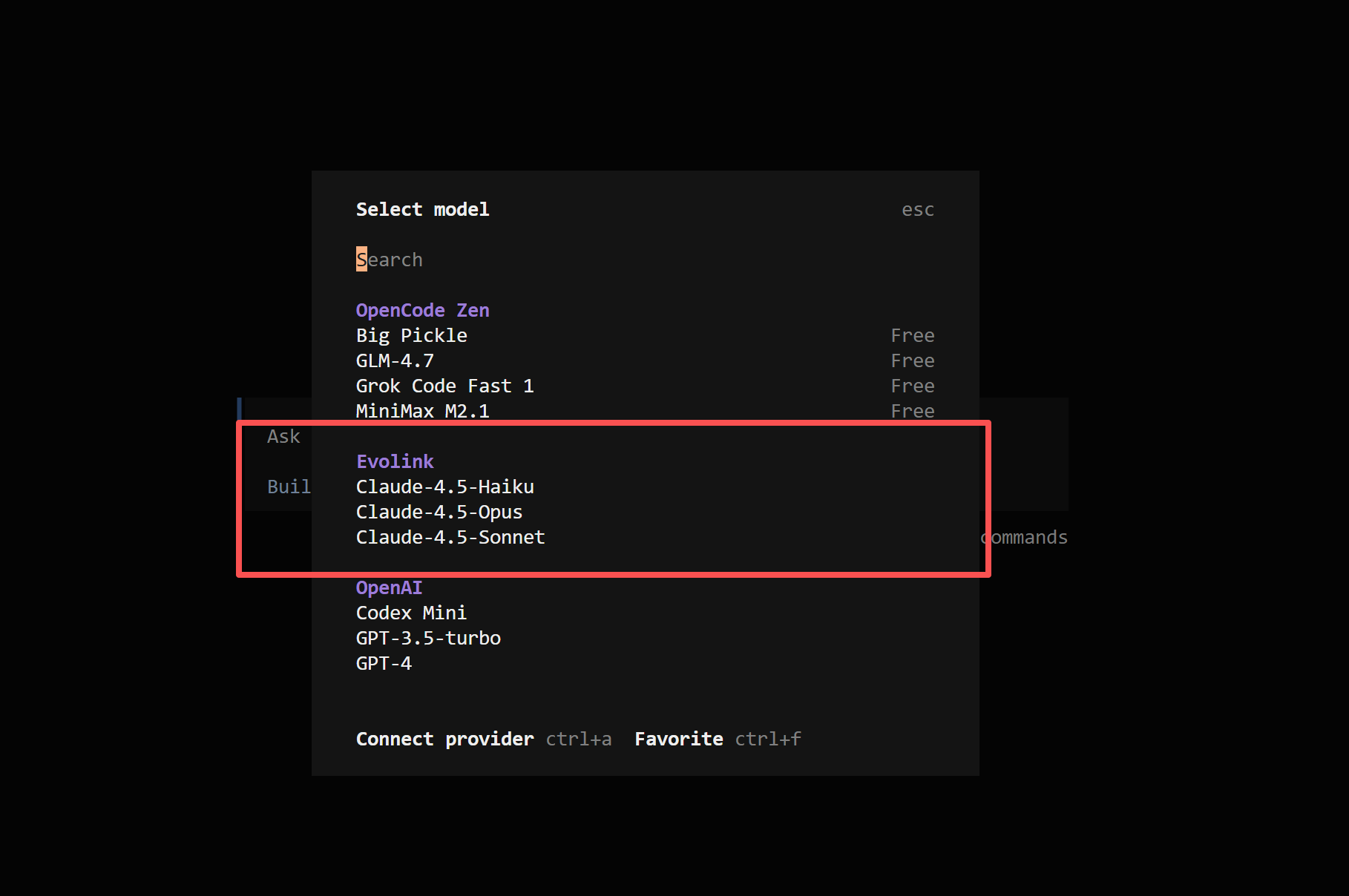 OpenCode Interface and Model Selection