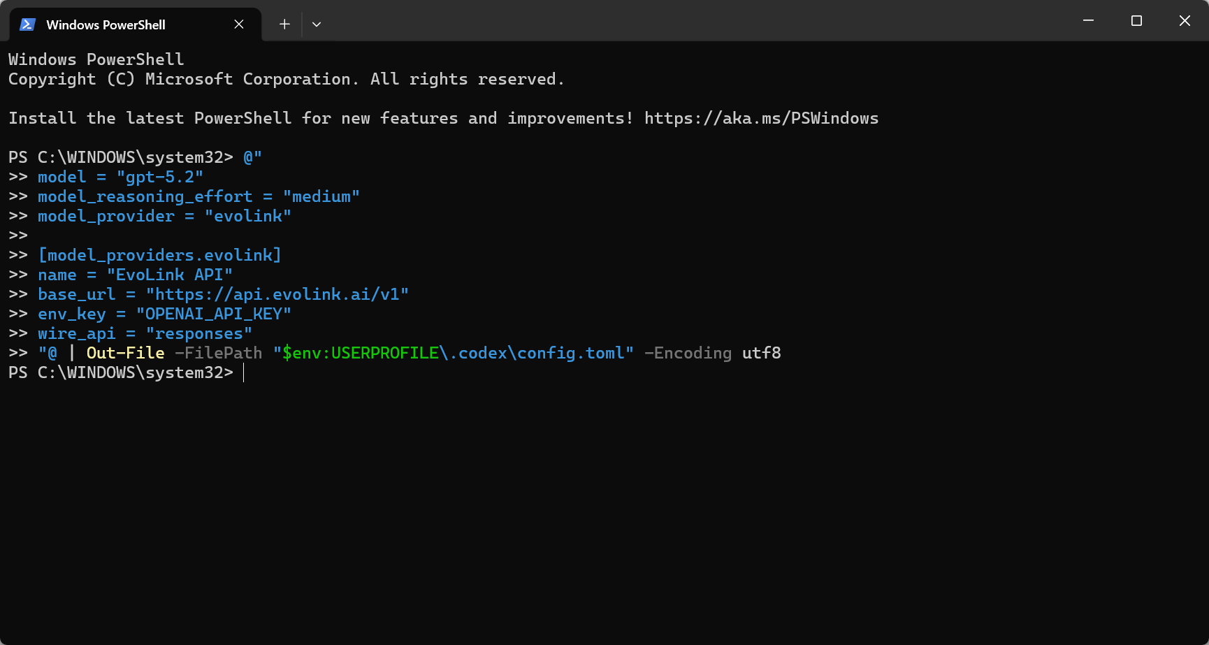 Codex one-command configuration