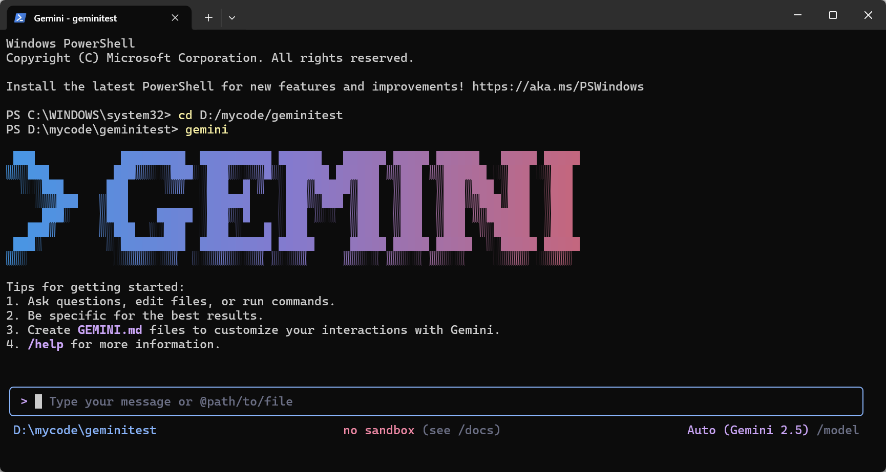 Gemini CLI Interface