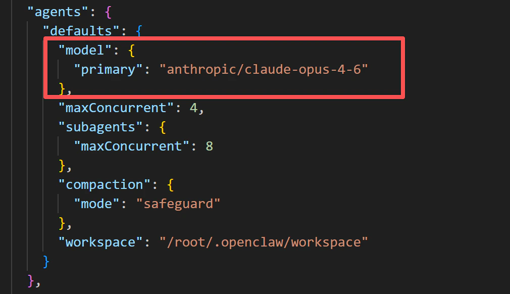 デフォルトモデルの設定