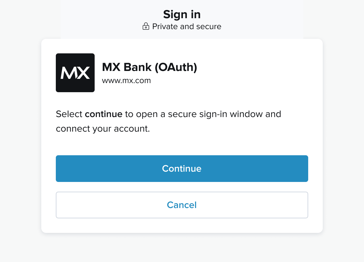 Screenshot of continue screen