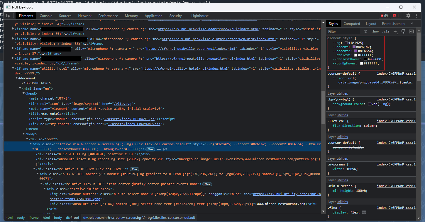 On the right you will find the Styles tab with the current color values
