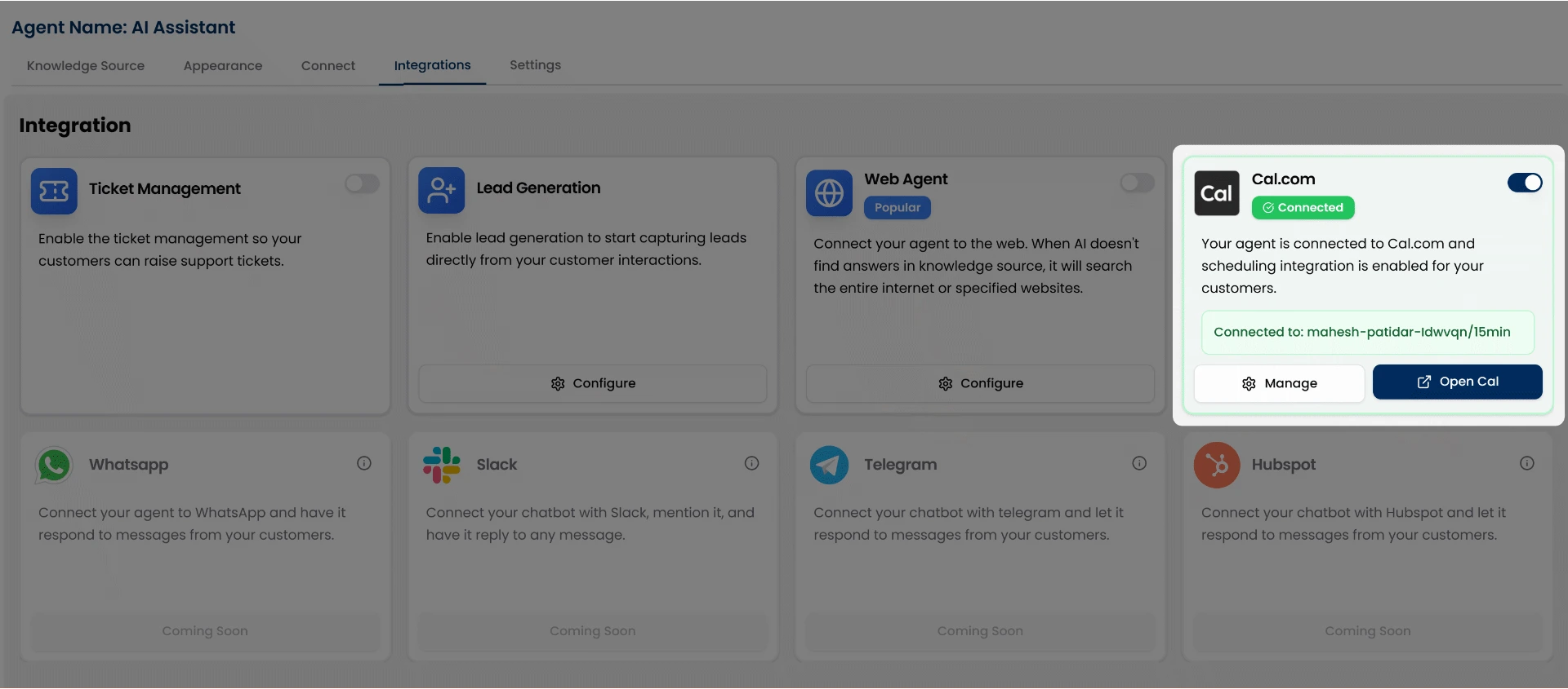 Connected Booking Event URL