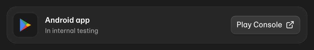 In internal testing, with a Play Console button