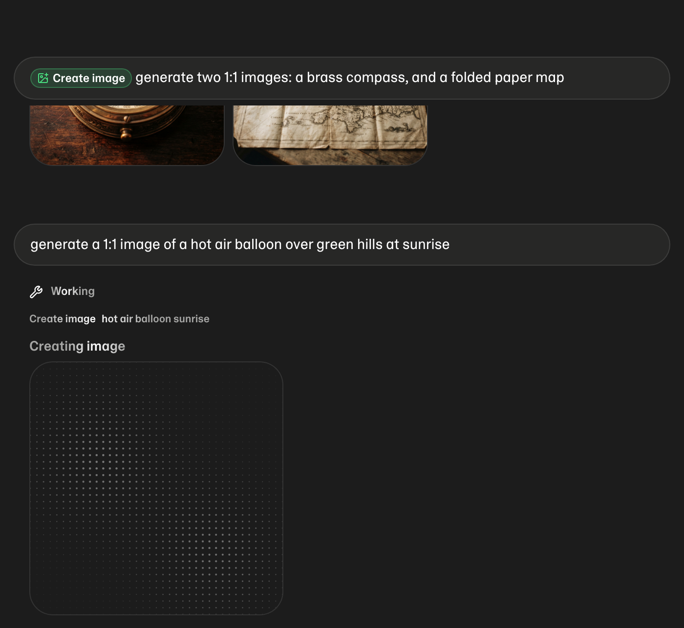 The placeholder while an image is generated