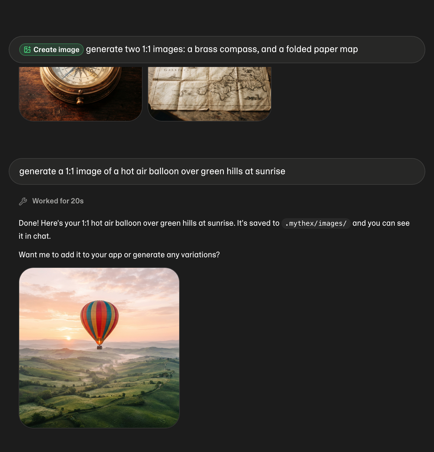 A generated image in chat
