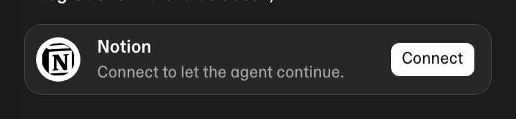 The agent asking for a connection, in chat