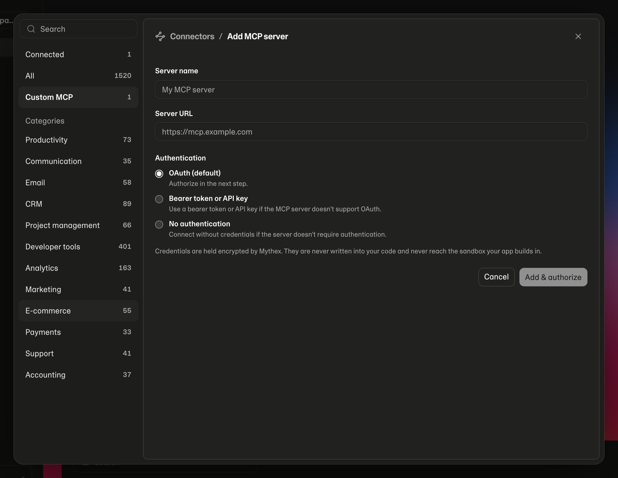 Adding an MCP server