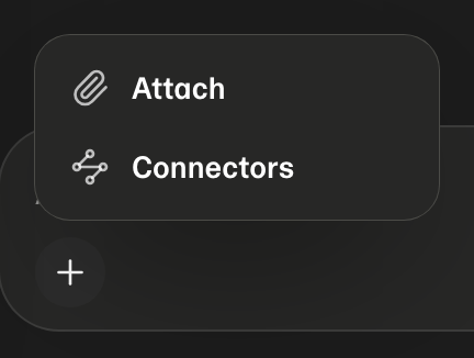 The + menu in the chat composer