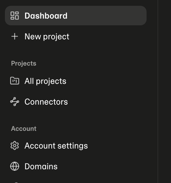 Connectors in the left sidebar
