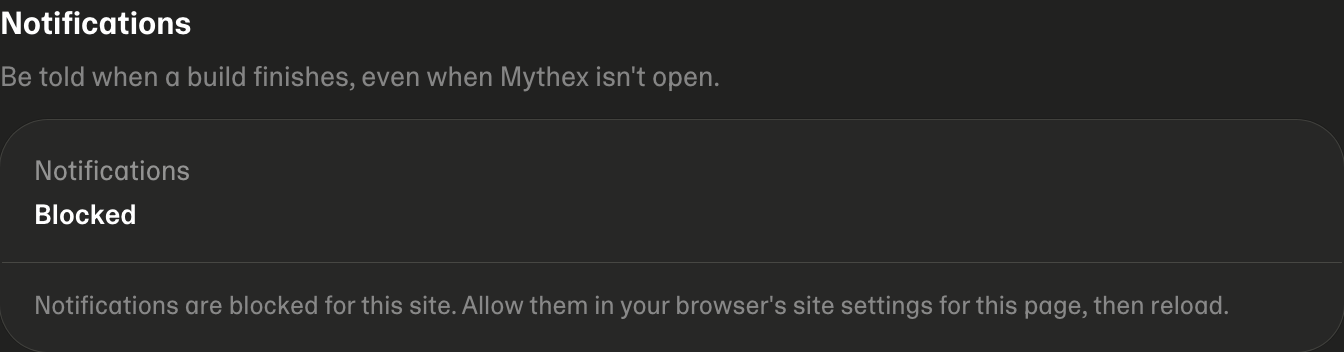 The Notifications row showing Blocked, with the explanation underneath
