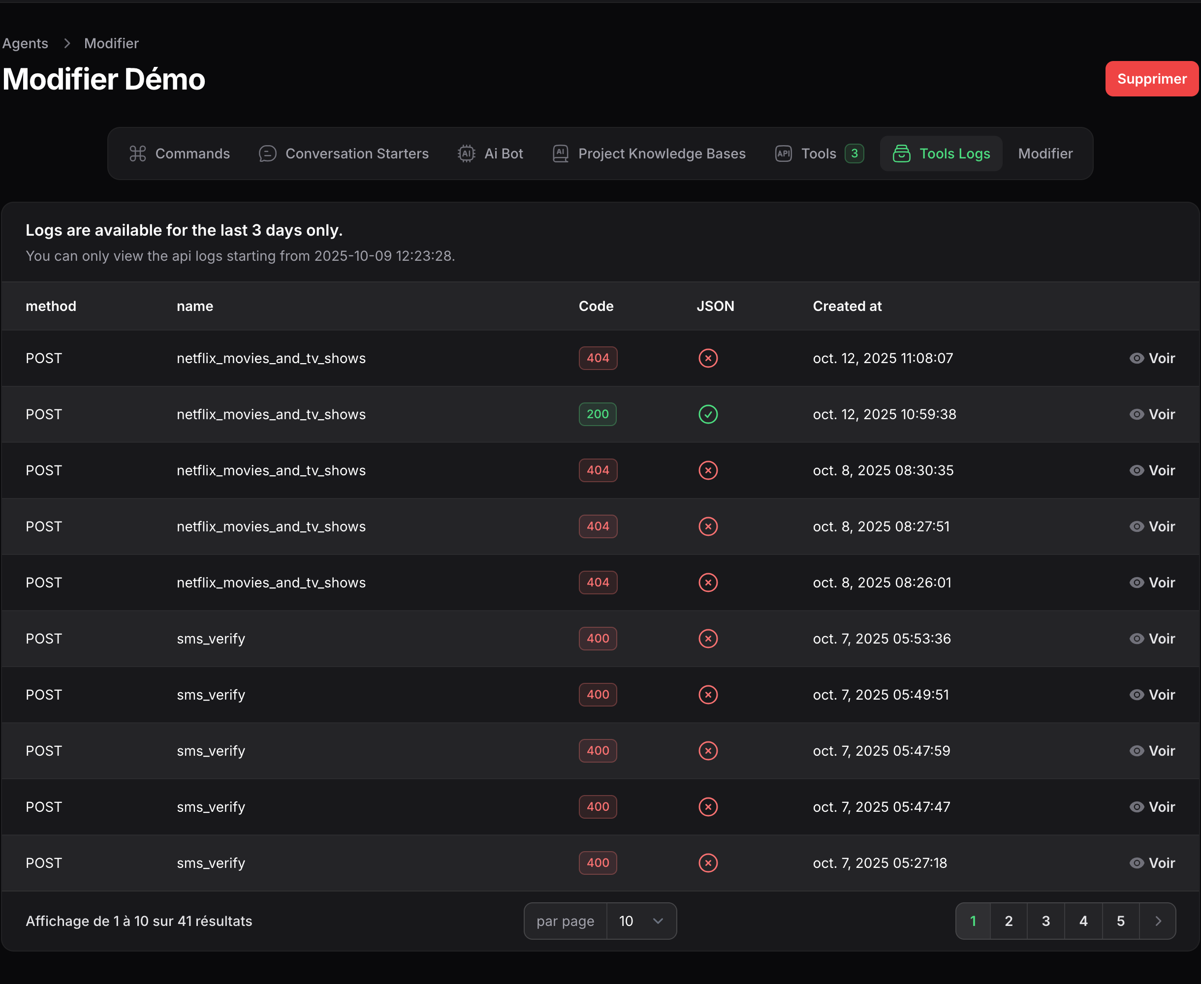 API usage logs and monitoring