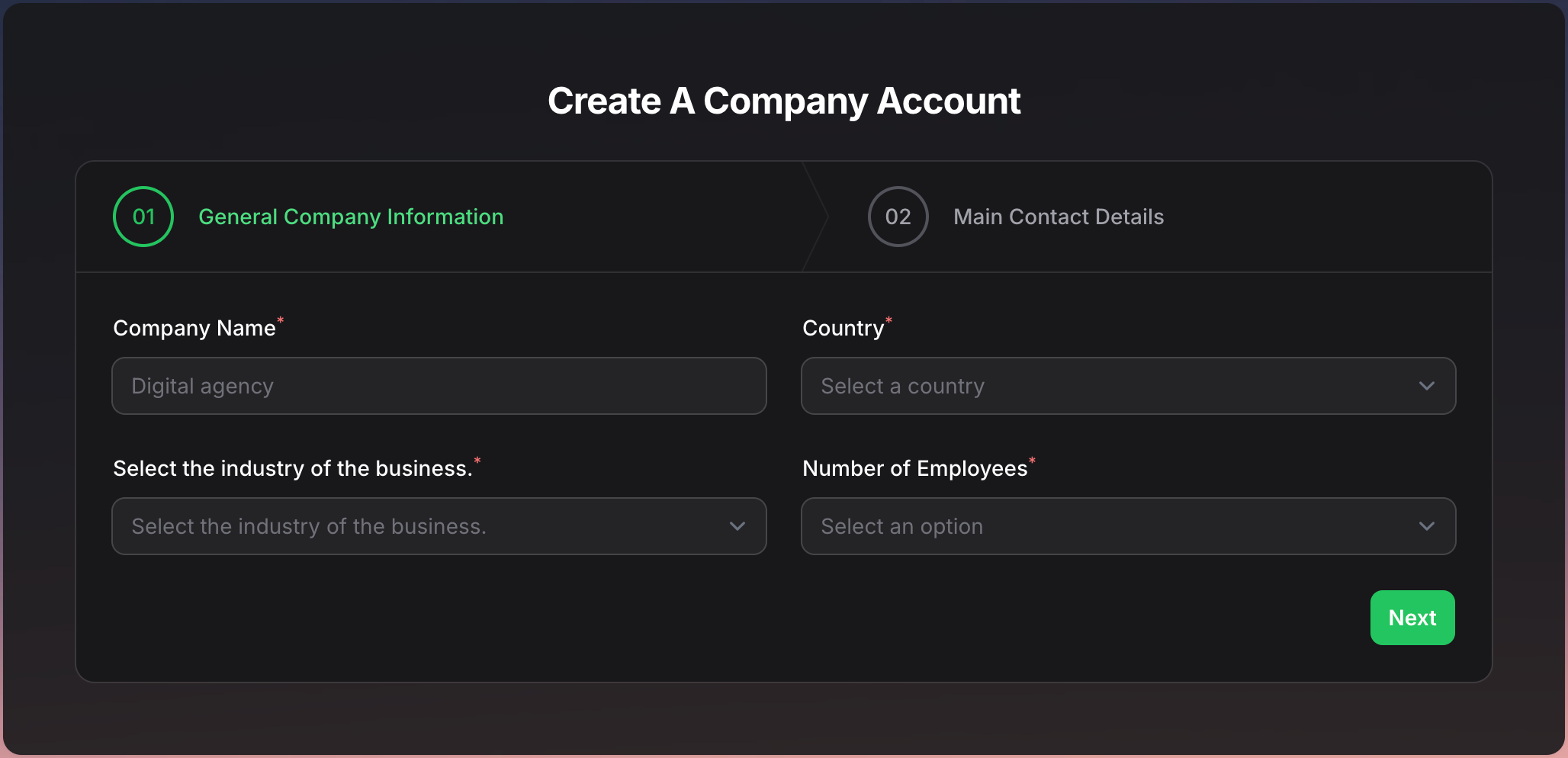 Shortext profile setup
