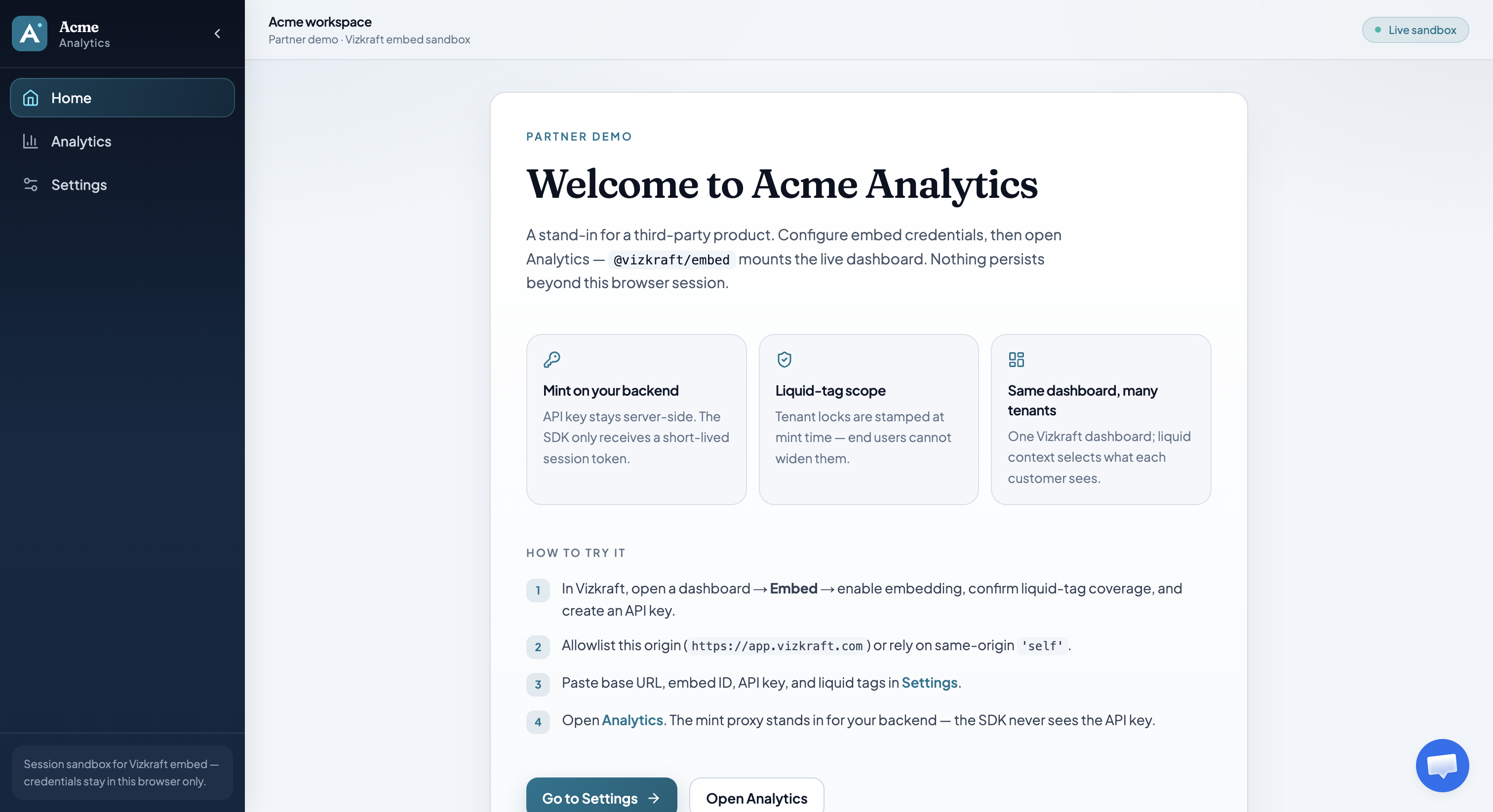 Partner demo home