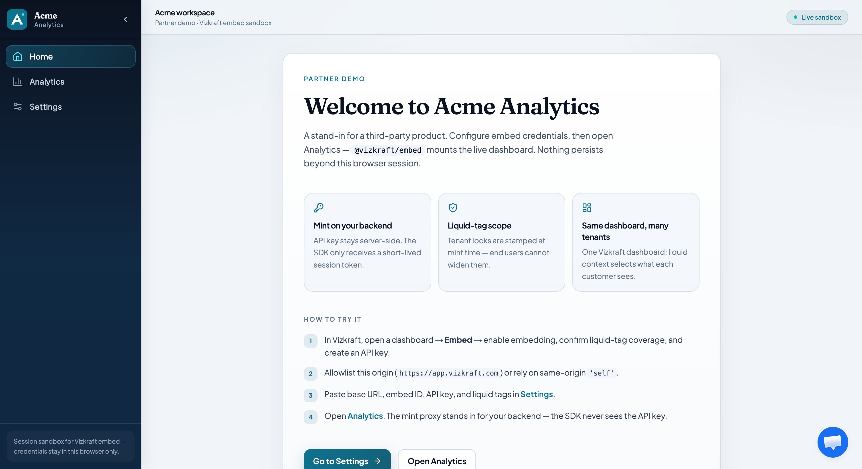 Partner demo home
