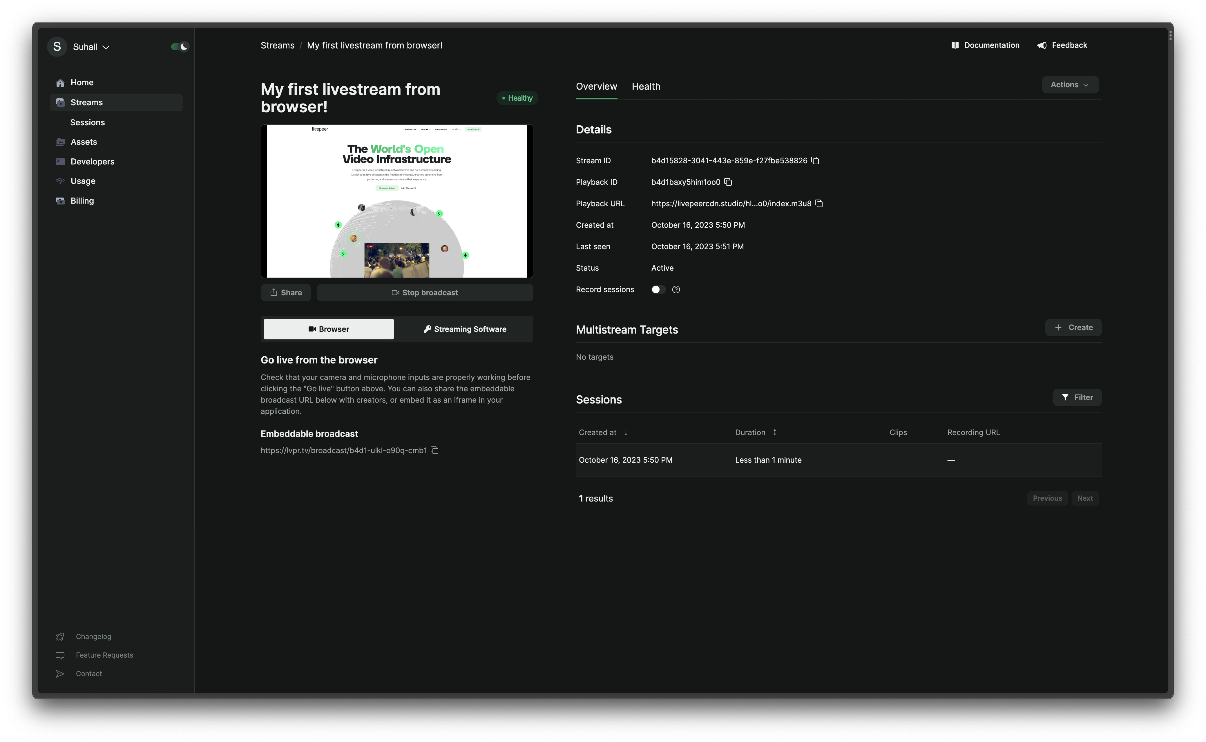 Studio - In Browser Broadcast