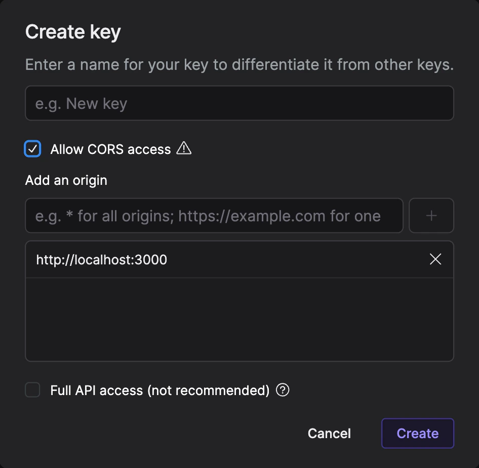 cors api key