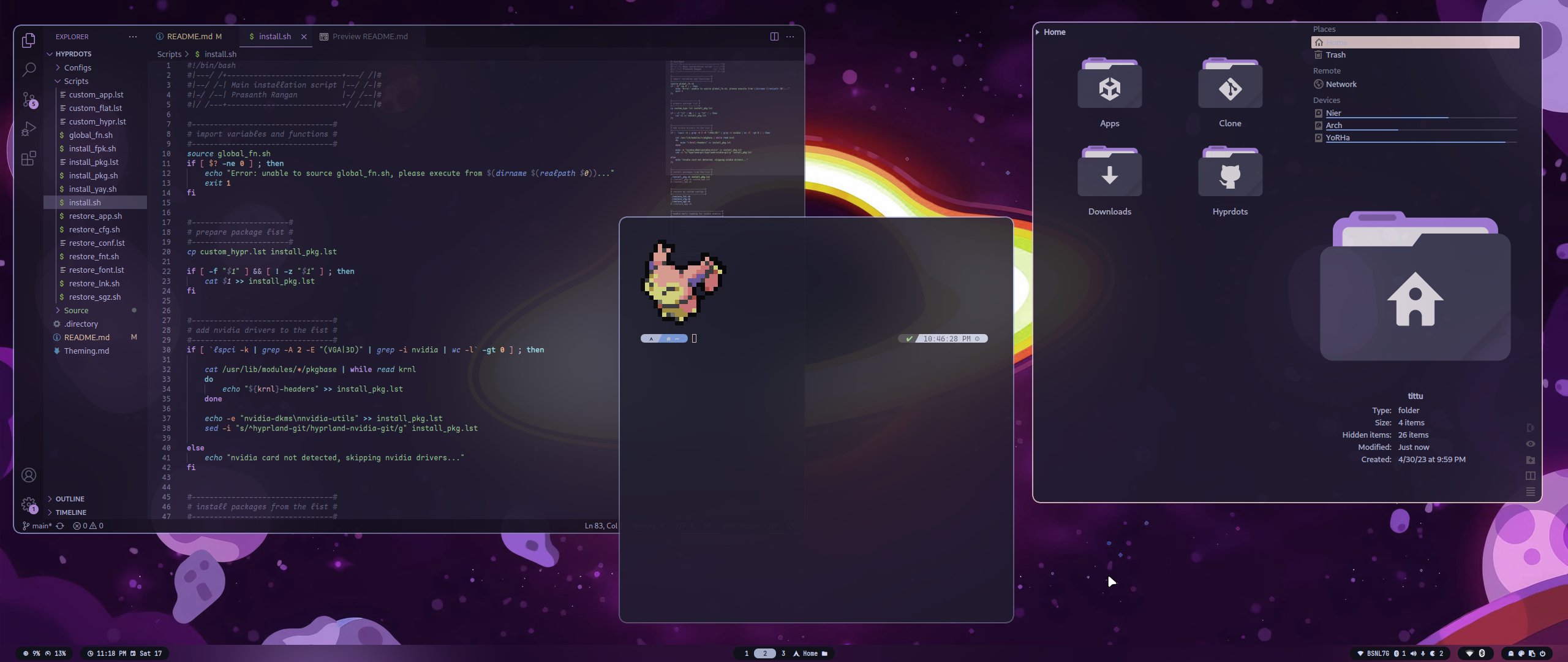 ML4W Dotfile Screenshot