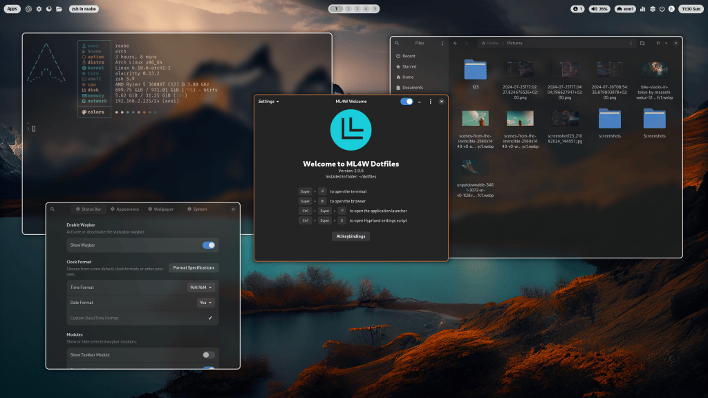 ML4W Dotfile Screenshot