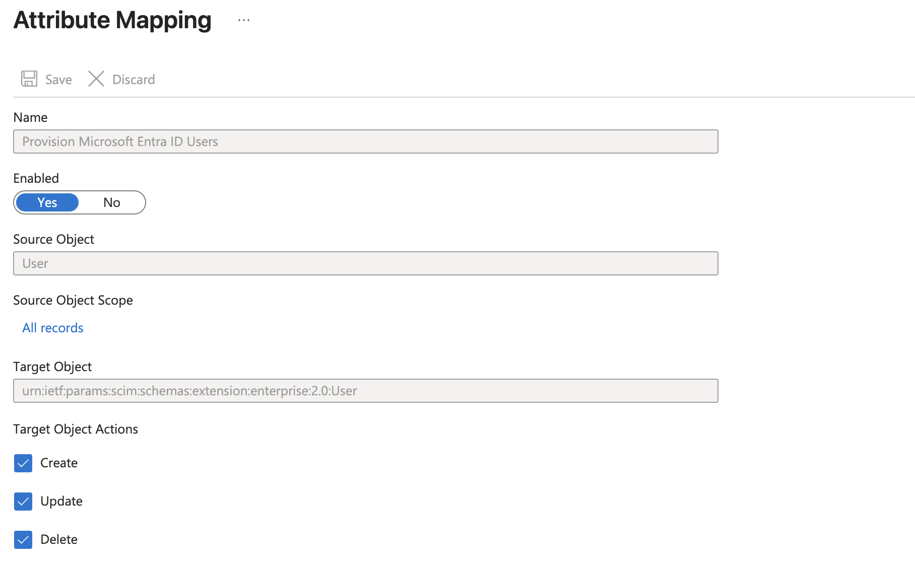 Configure attribute mappings