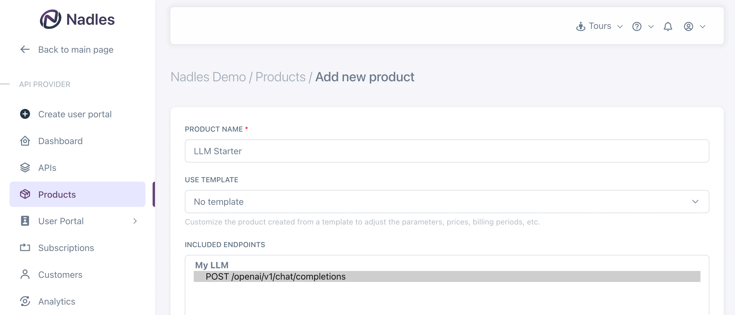Adding a new product