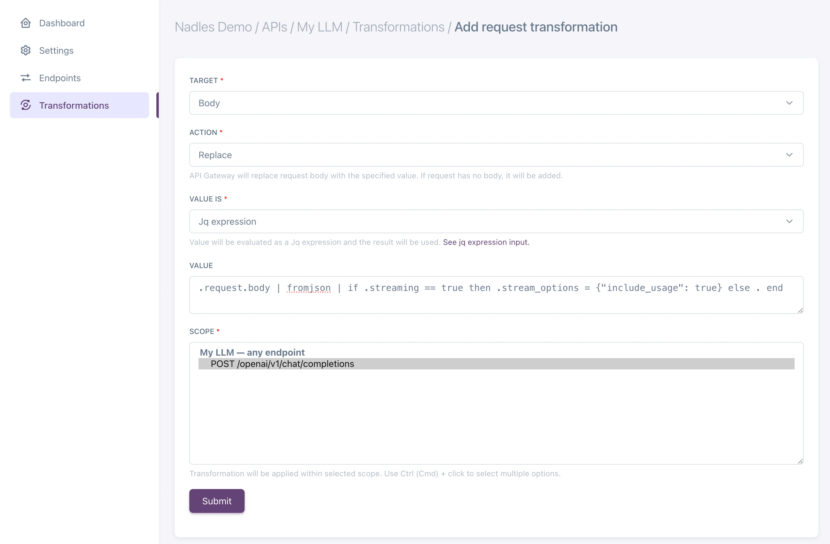 Force usage reporting