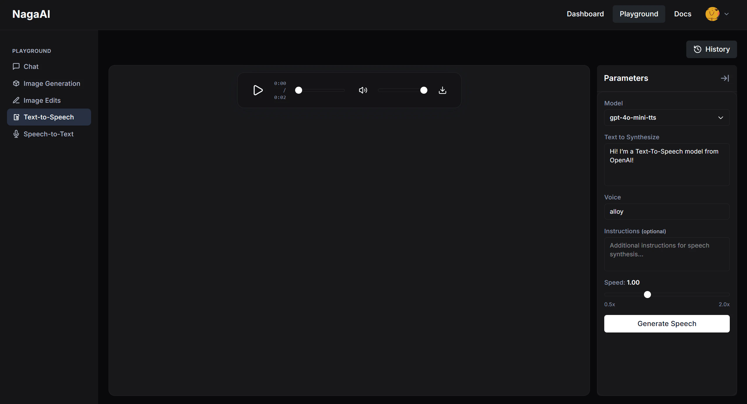 Playground Text-To-Speech