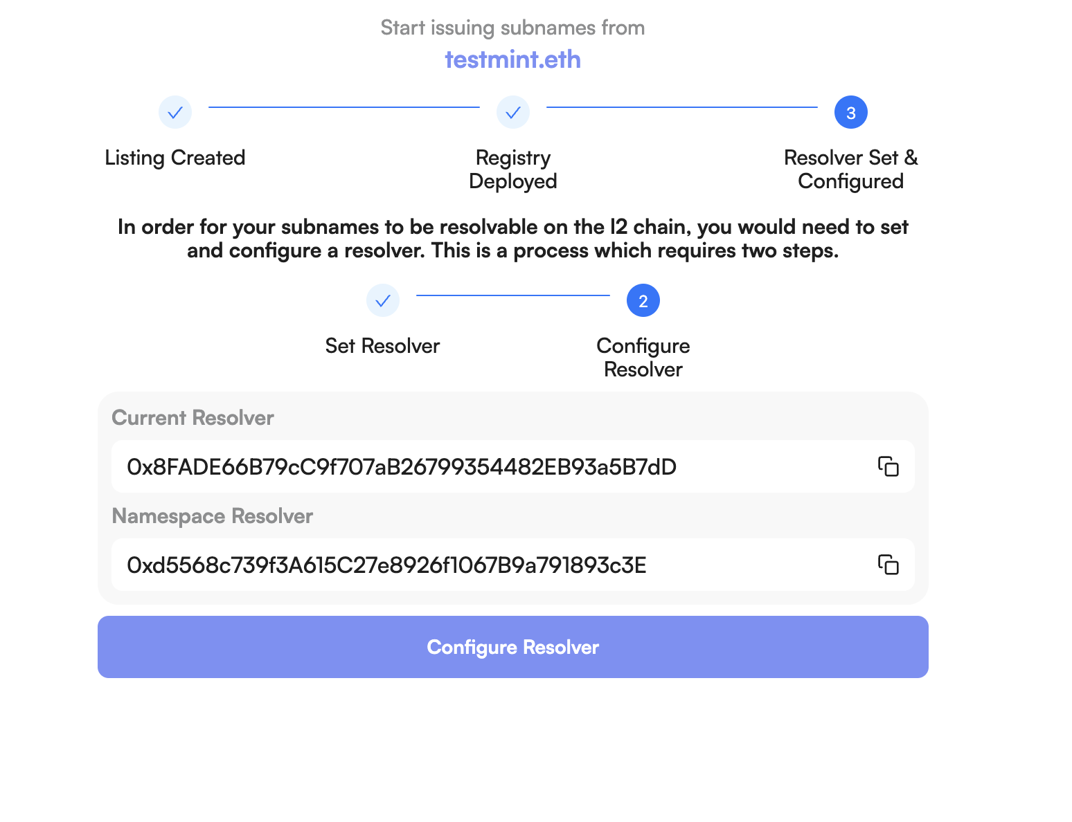 Configure resolver settings