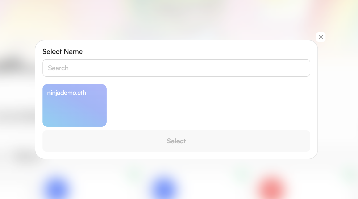 Select the ENS name to activate