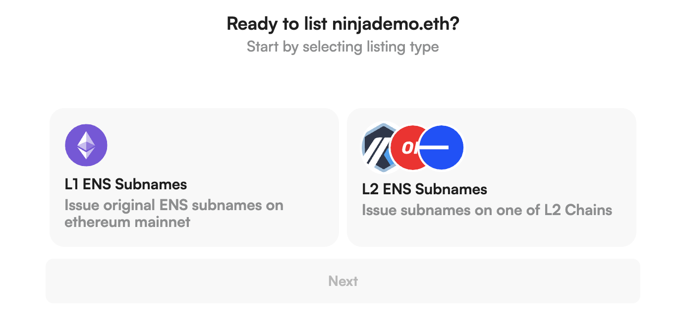 Choose L2 for subnames (Base example)
