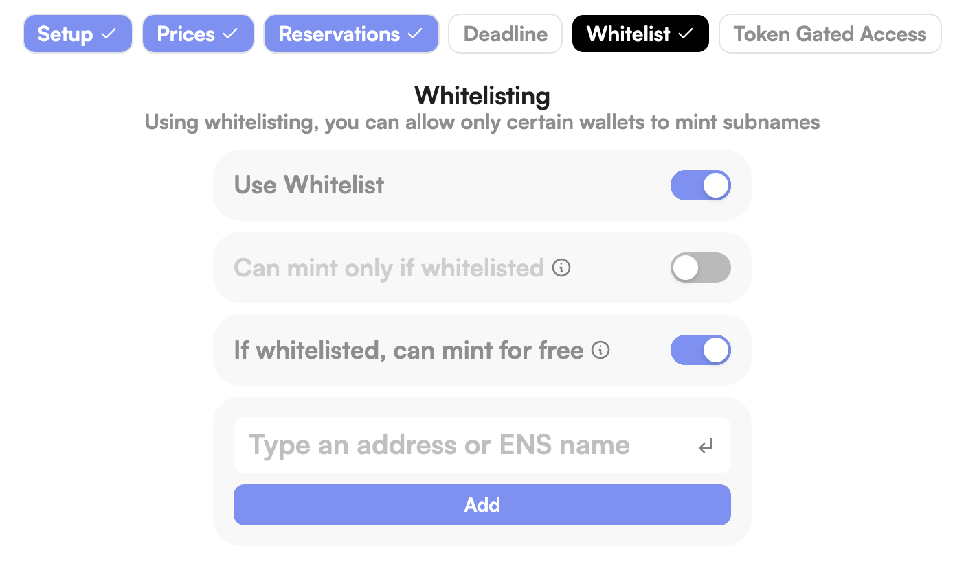Allowlist and free mint options