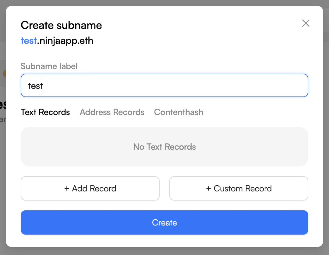 Subnames tab screenshot