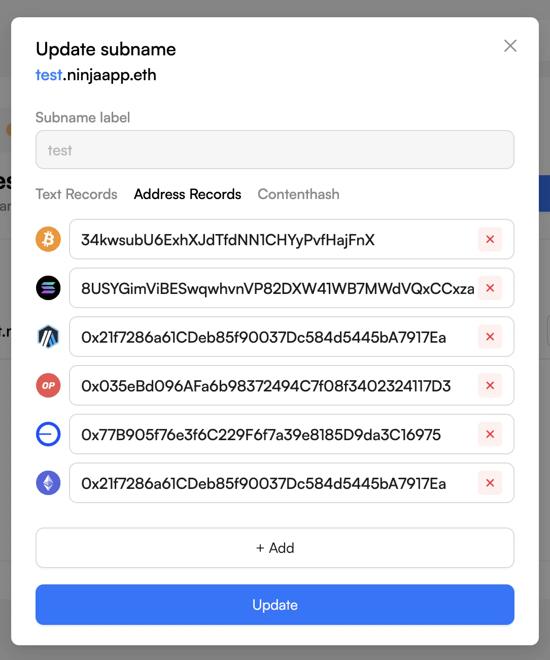 Edit Text Record screenshot