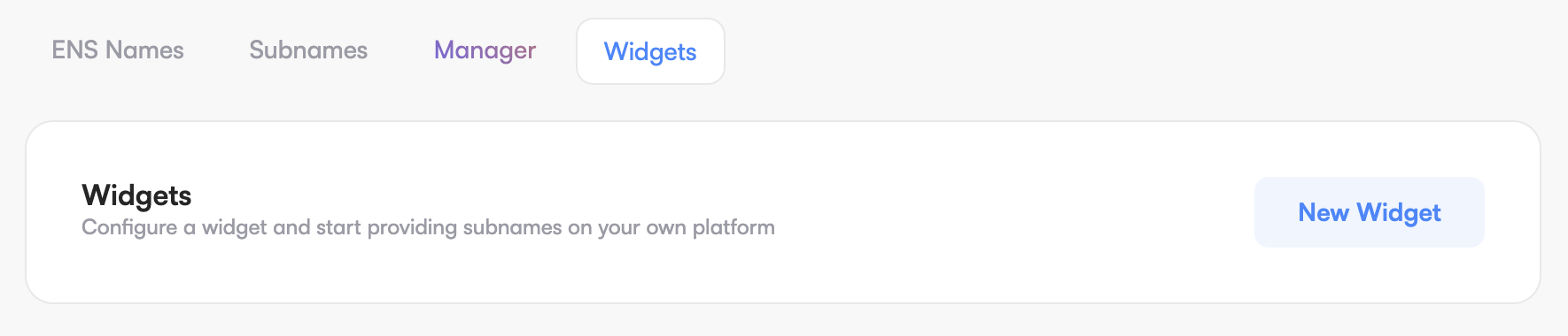 Namespace ENS Widget