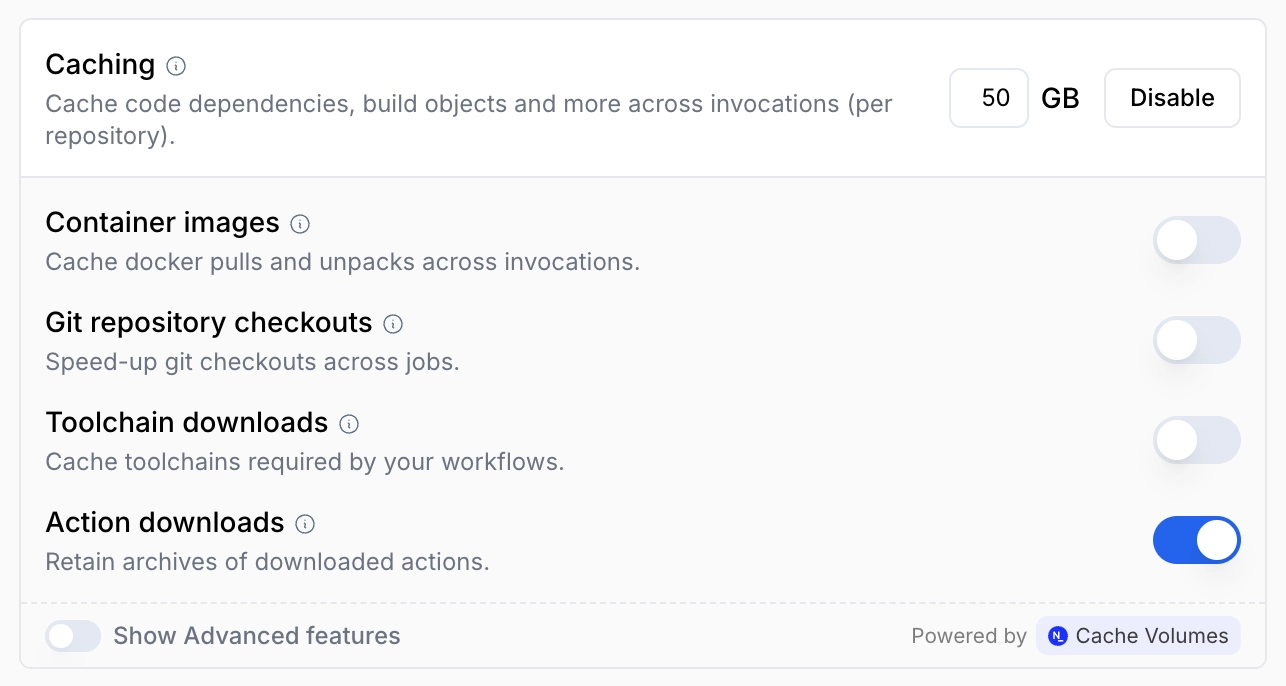 profile action download caching
