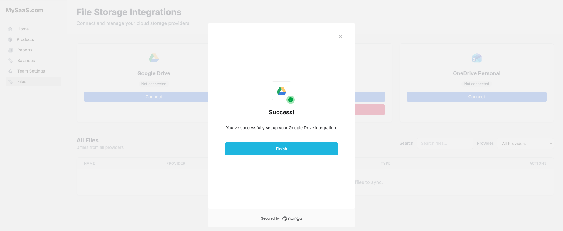 Successfully connected to file provider