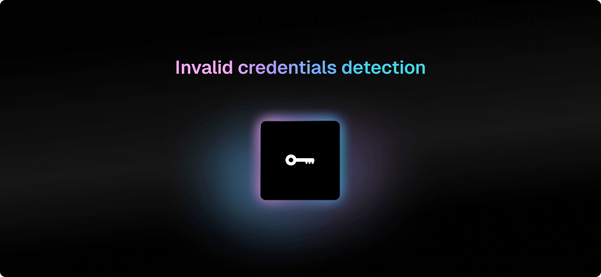 Invalid credentials detection screenshot