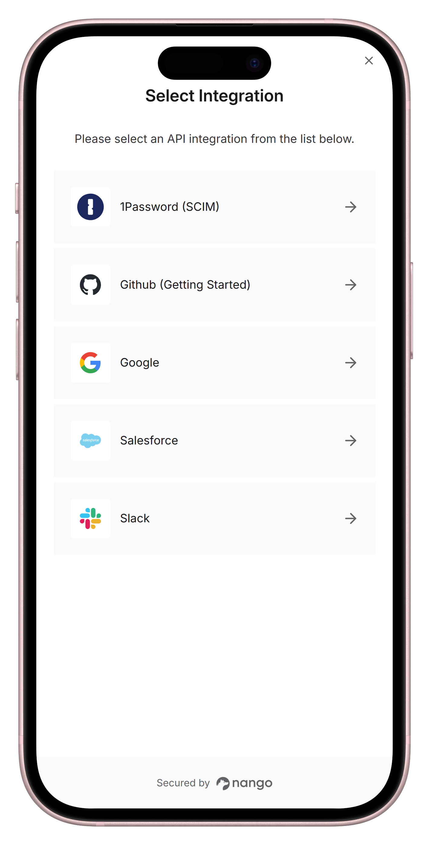 Nango Auth Mobile Support