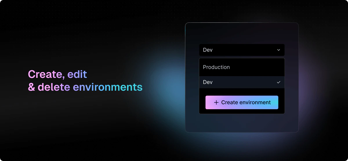 Create, edit & delete environments illustration