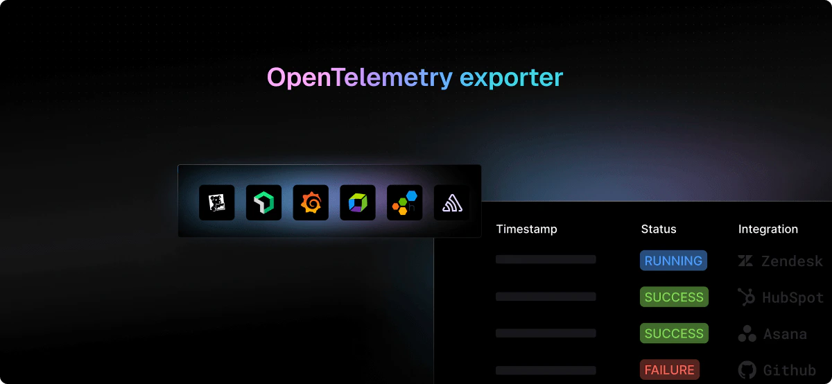 OpenTelemetry exporter screenshot