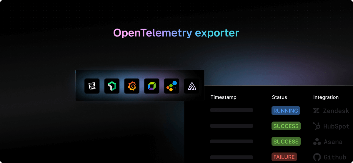 OpenTelemetry exporter screenshot