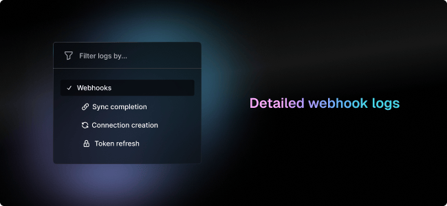 Detailed webhook logs illustration