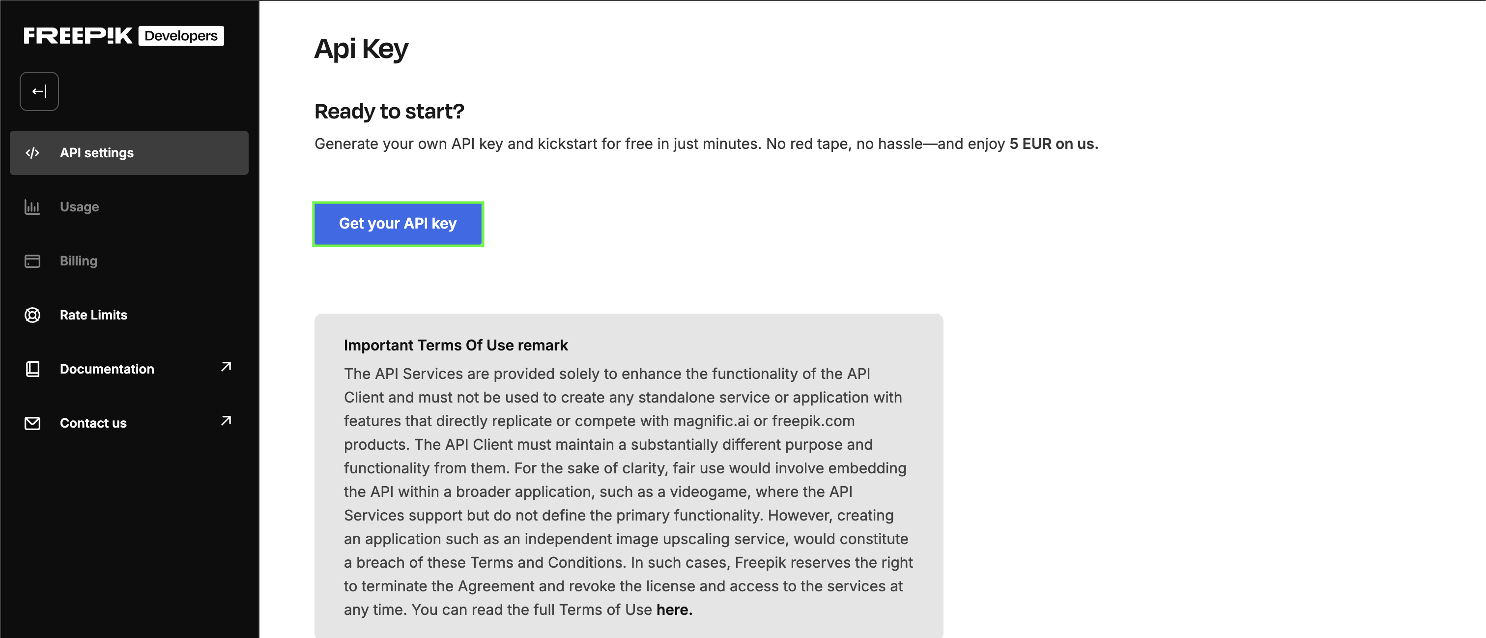 Freepik - How do I link my account? - Nango Docs