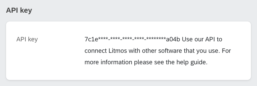 API key section in Litmos profile settings.
