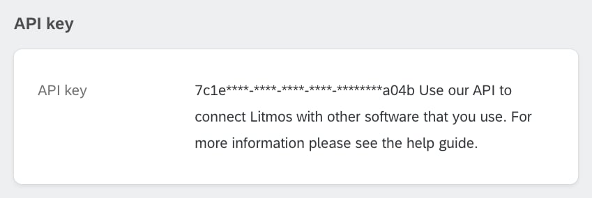 API key section in Litmos profile settings.