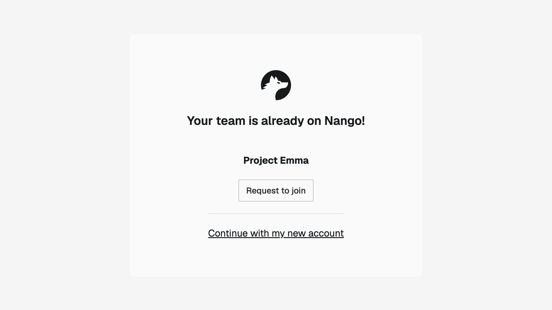 Suggested team during signup