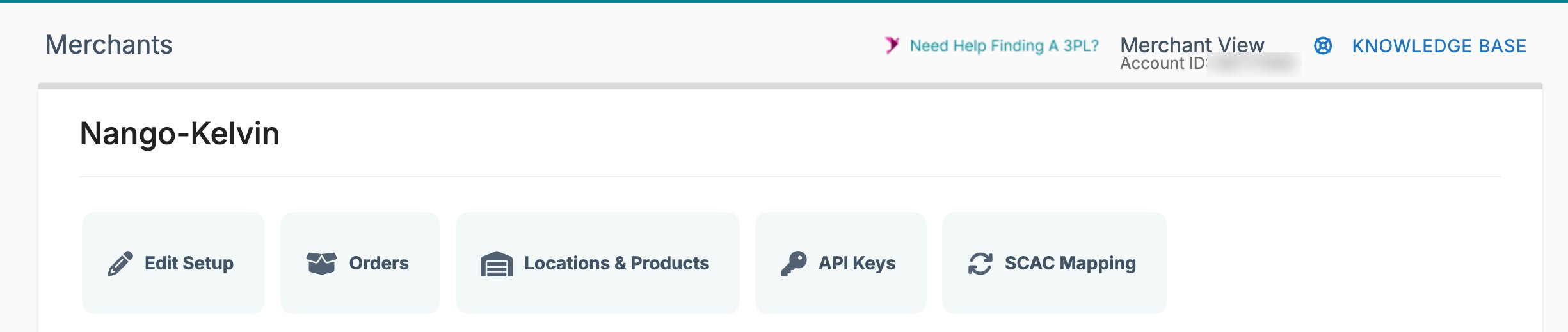 Extensiv Integration Manager merchant page with the API Keys button